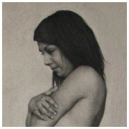 'Nude', 180 x 60 cm, charcoal on paper